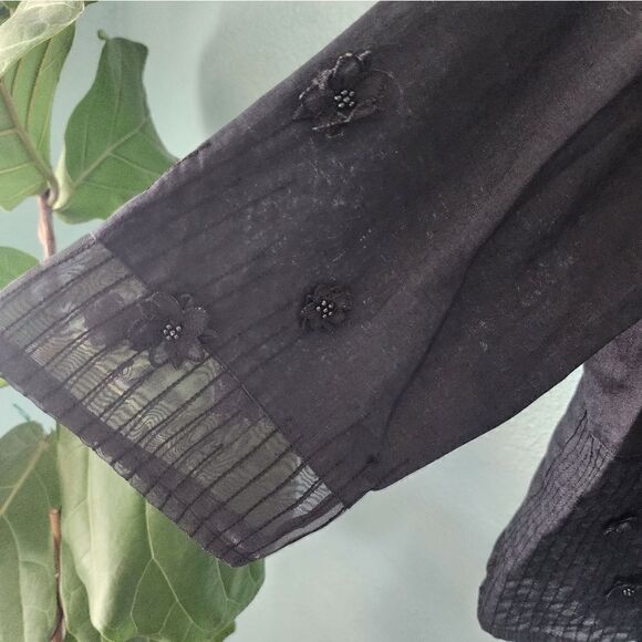 Jordan 100% linen embellish button front blouse - Picture 4 of 9